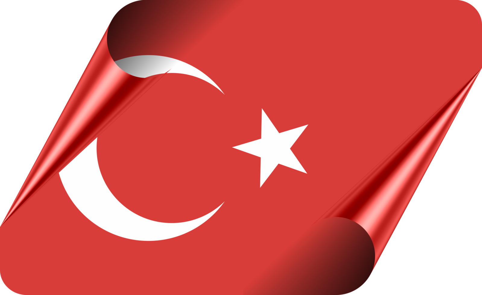 Turkey Flag with Modern Folded Paper Effect png