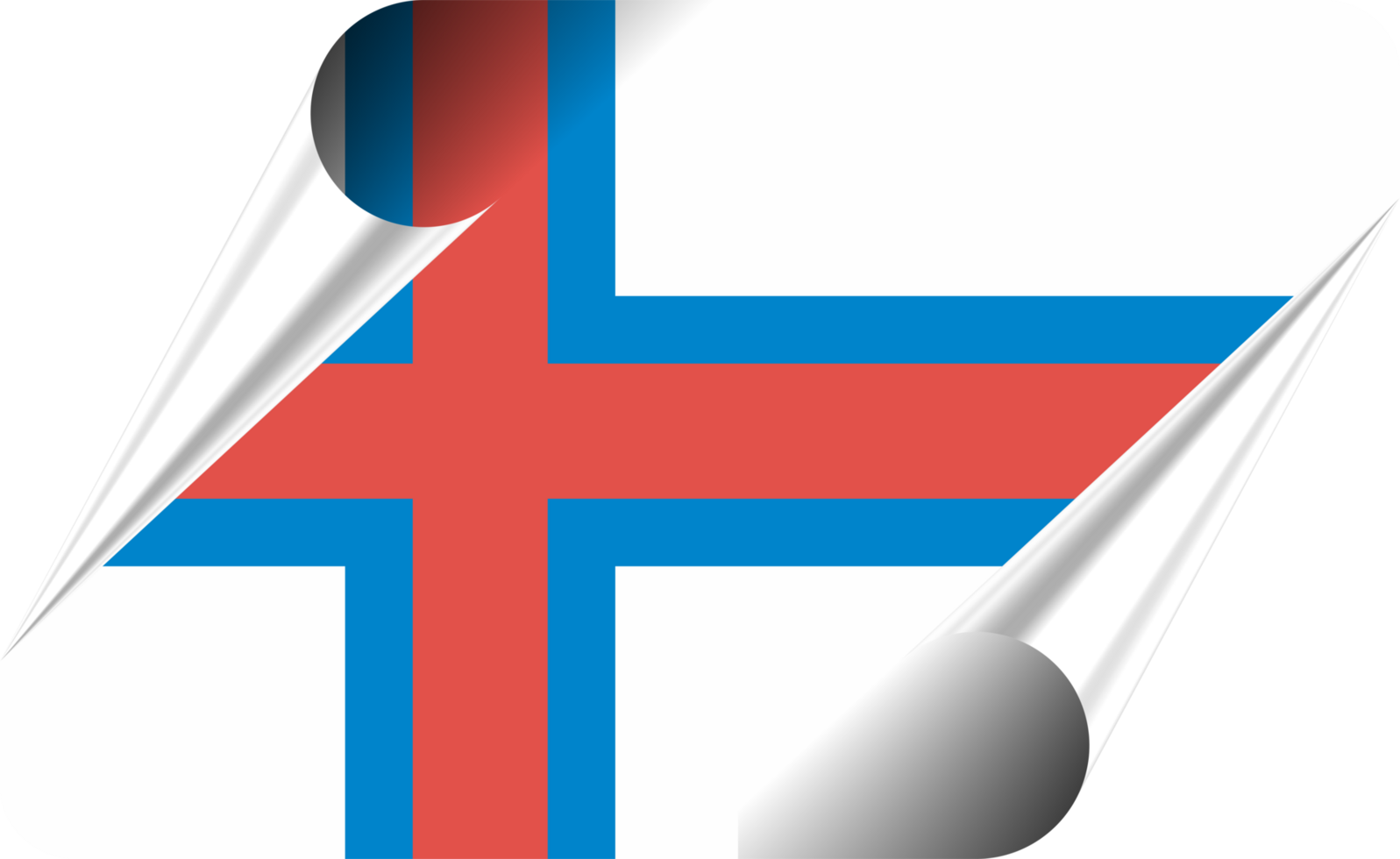 Faroe Islands Flag with Modern Folded Paper Effect png