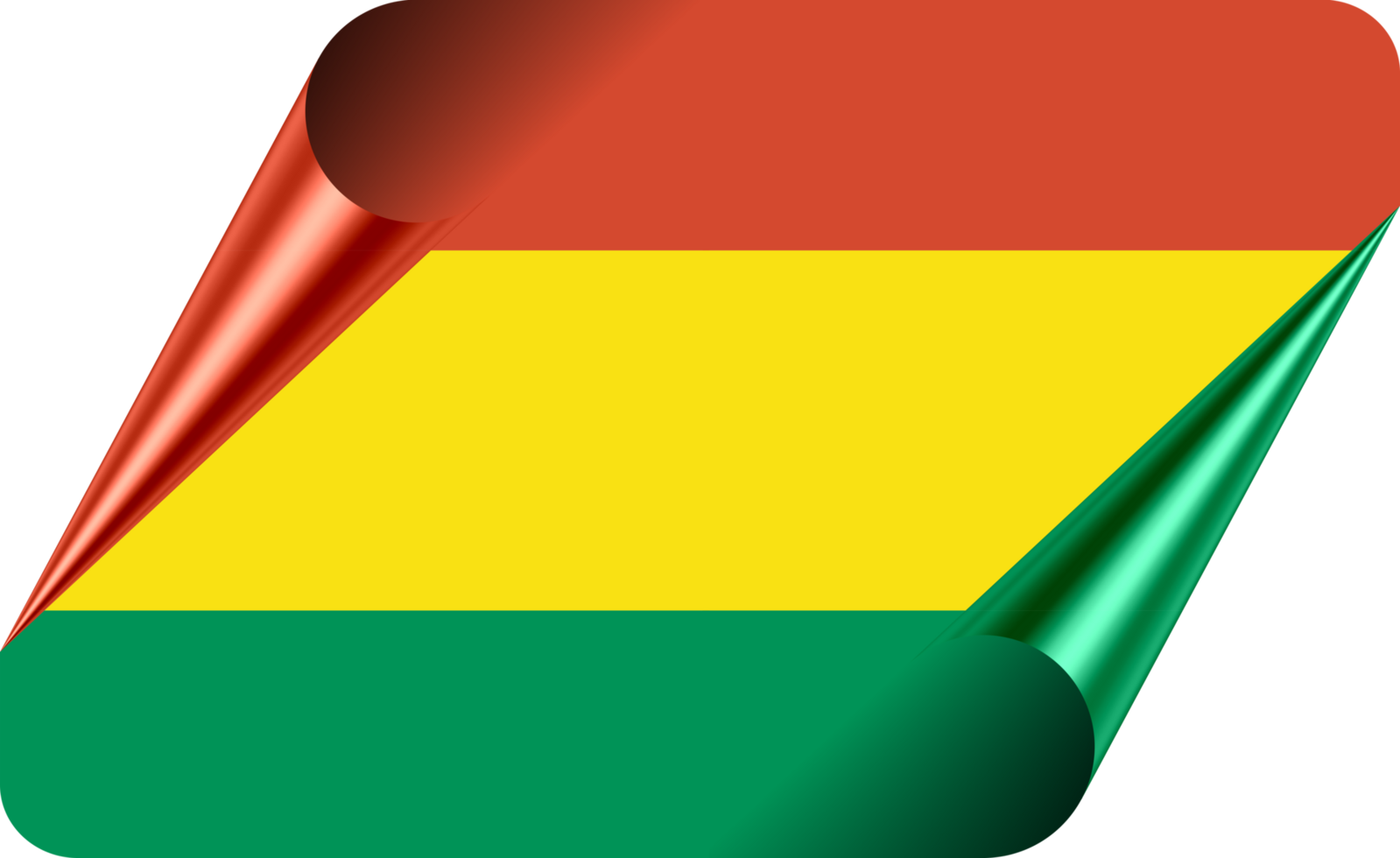 Bolivia Flag with Modern Folded Paper Effect png
