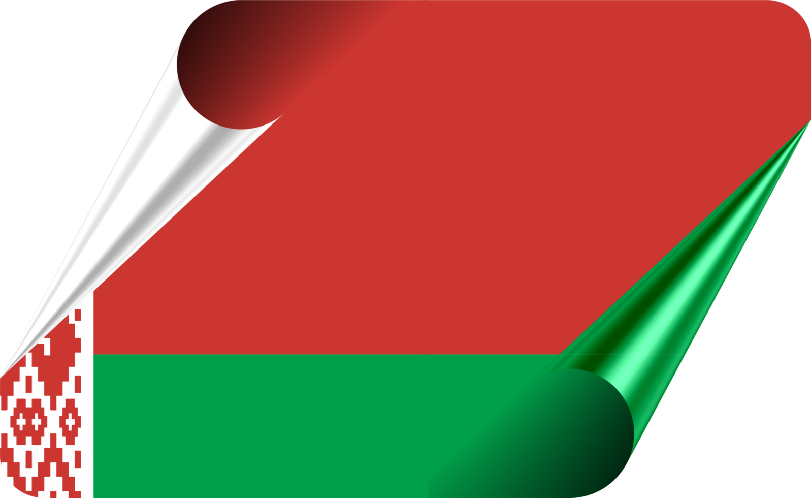 Belarus Flag with Modern Folded Paper Effect png