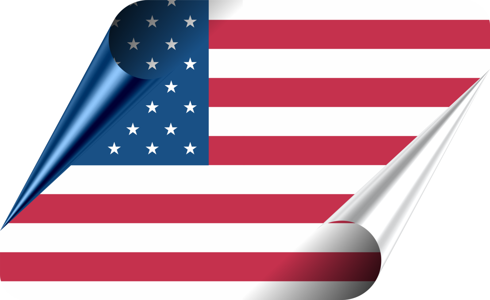 United States of America Flag with Modern Folded Paper Effect png