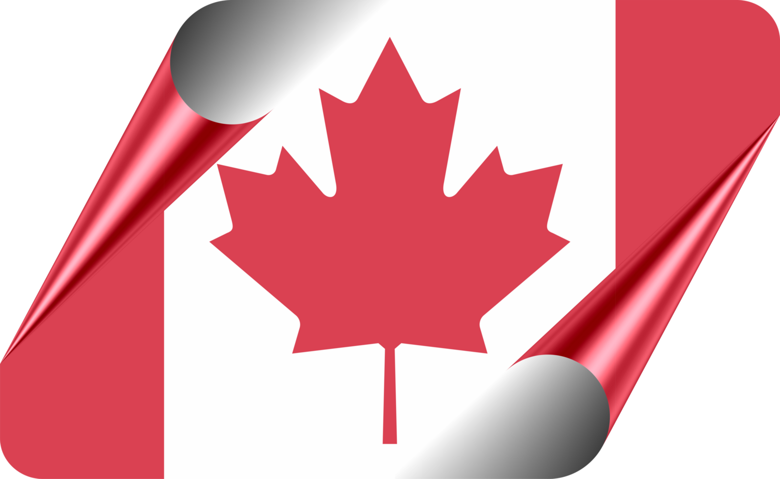 Canada Flag with Modern Folded Paper Effect png