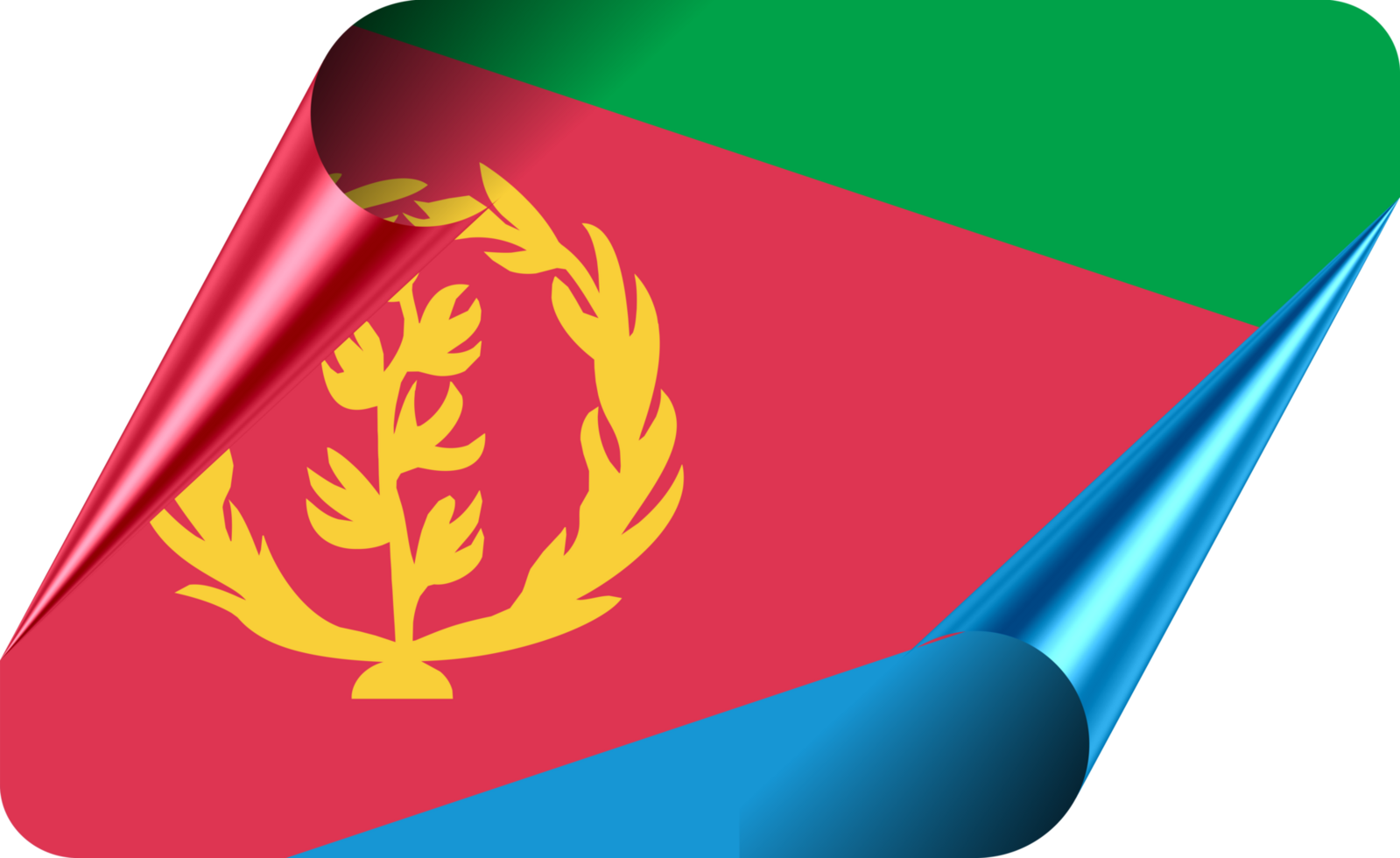 Eritrea Flag with Modern Folded Paper Effect png