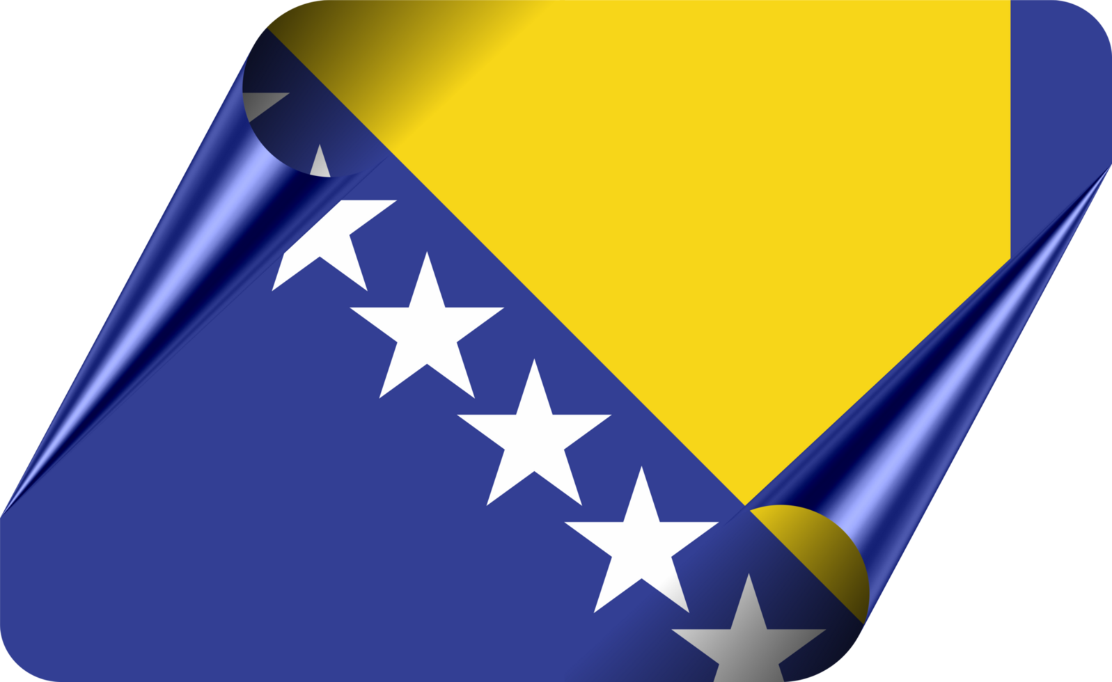 Bosnia and Herzegovina Flag with Modern Folded Paper Effect png
