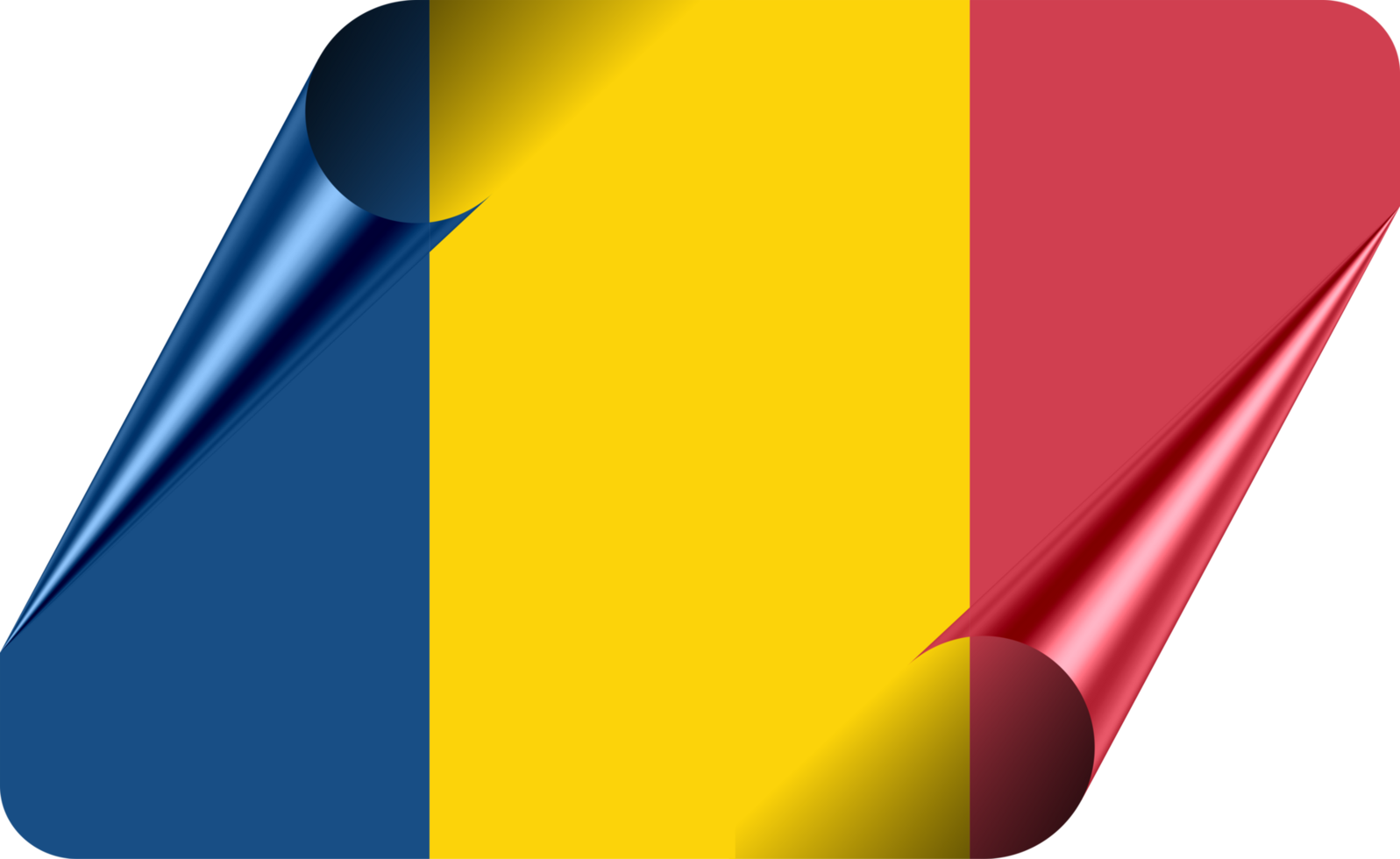 Chad Flag with Modern Folded Paper Effect png