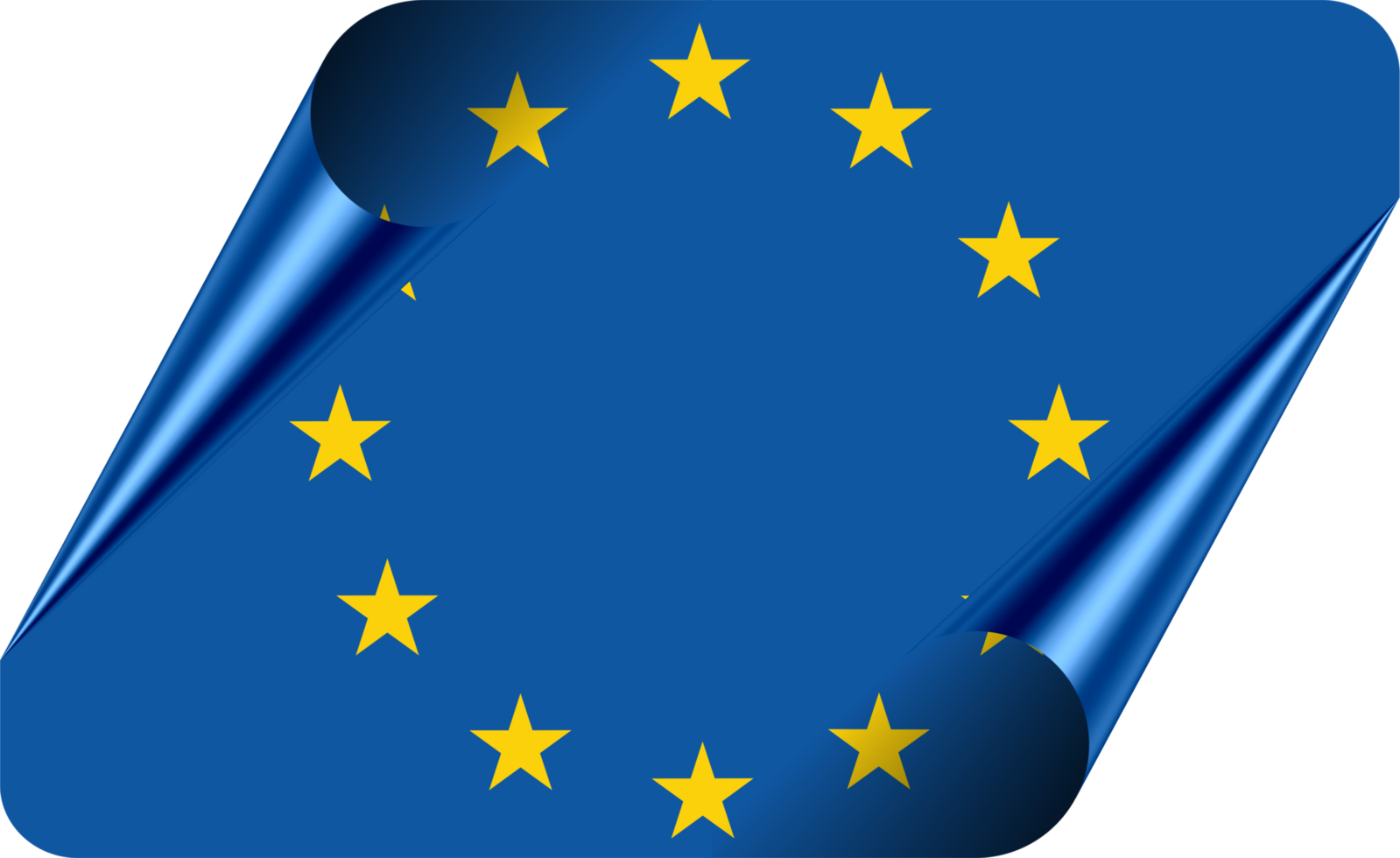 European Union Flag with Modern Folded Paper Effect png