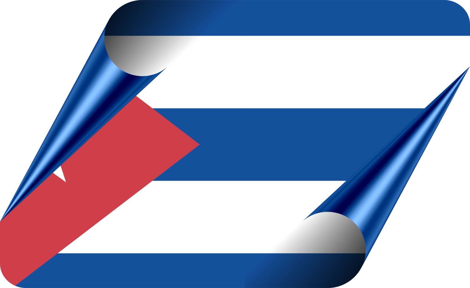 Cuba Flag with Modern Folded Paper Effect png