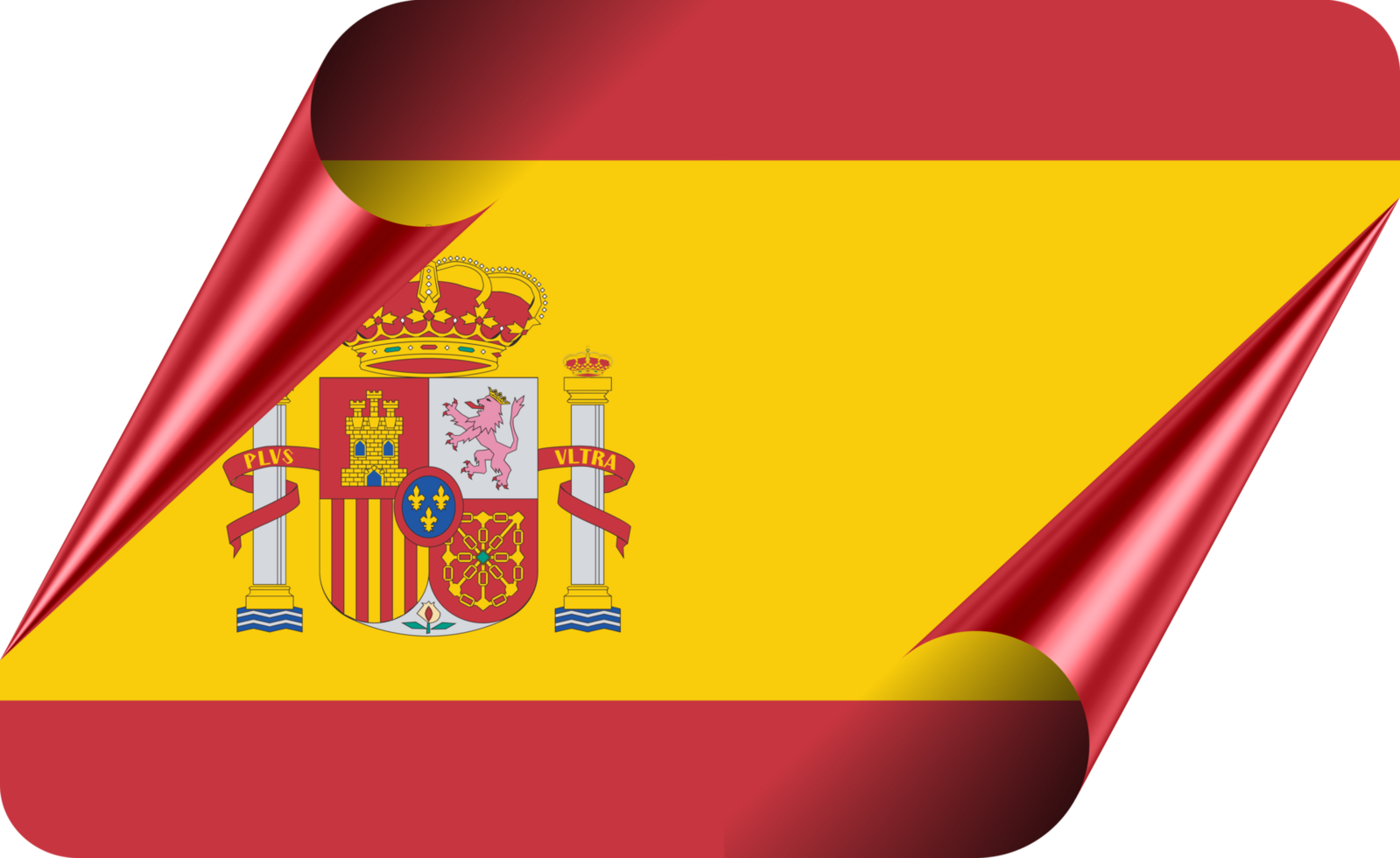 Spain Flag with Modern Folded Paper Effect png
