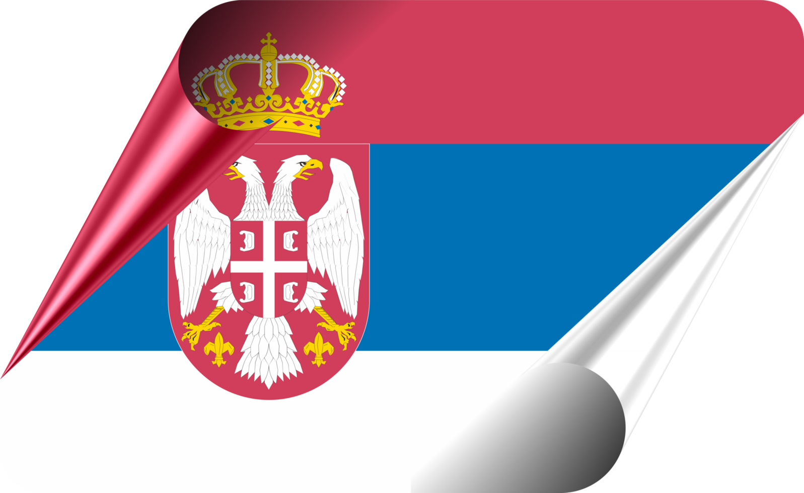 Serbia Flag with Modern Folded Paper Effect png