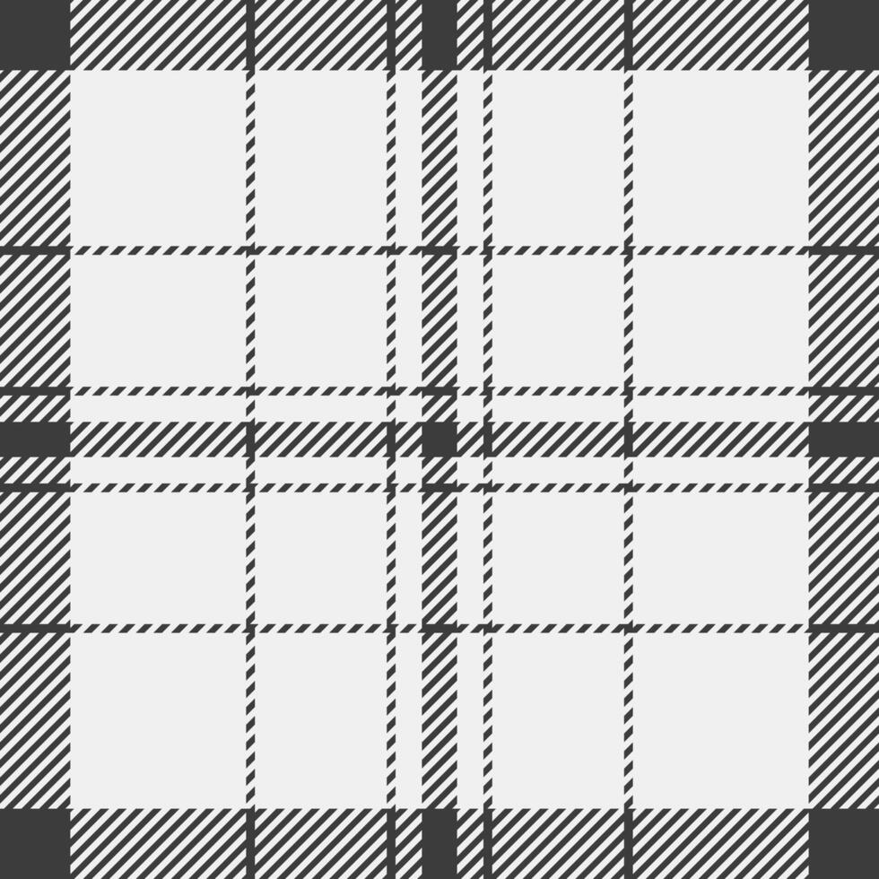 Thread plaid textile pattern, overlayed tartan background seamless. Art check texture fabric in grey and white colors. vector
