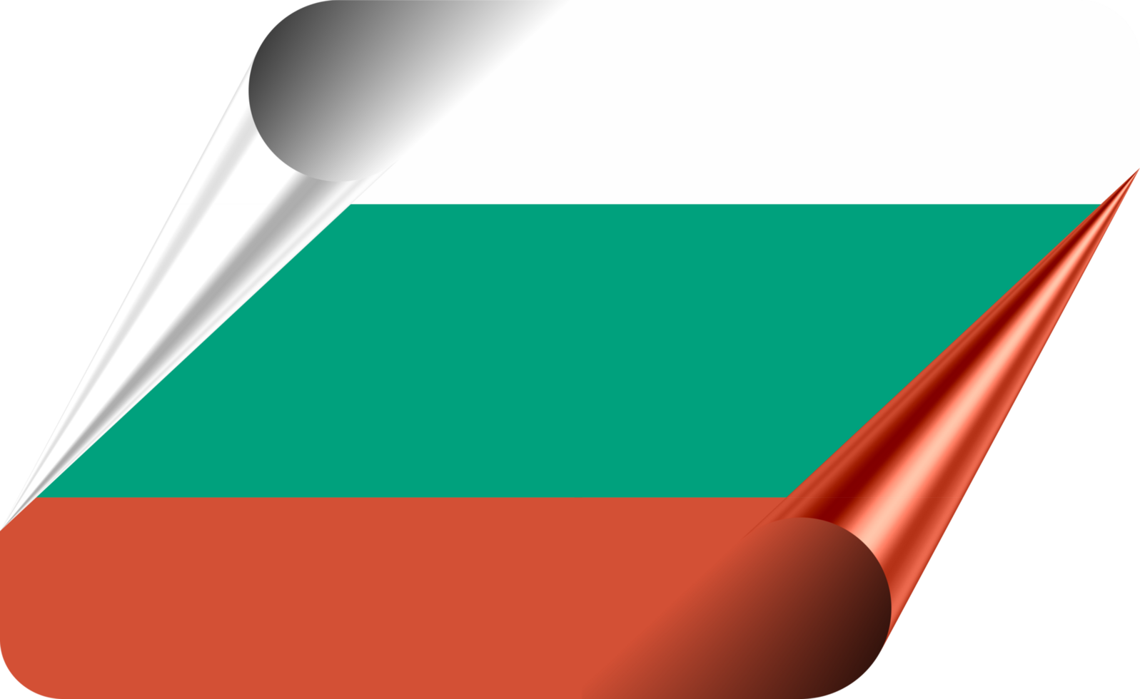 Bulgaria Flag with Modern Folded Paper Effect png
