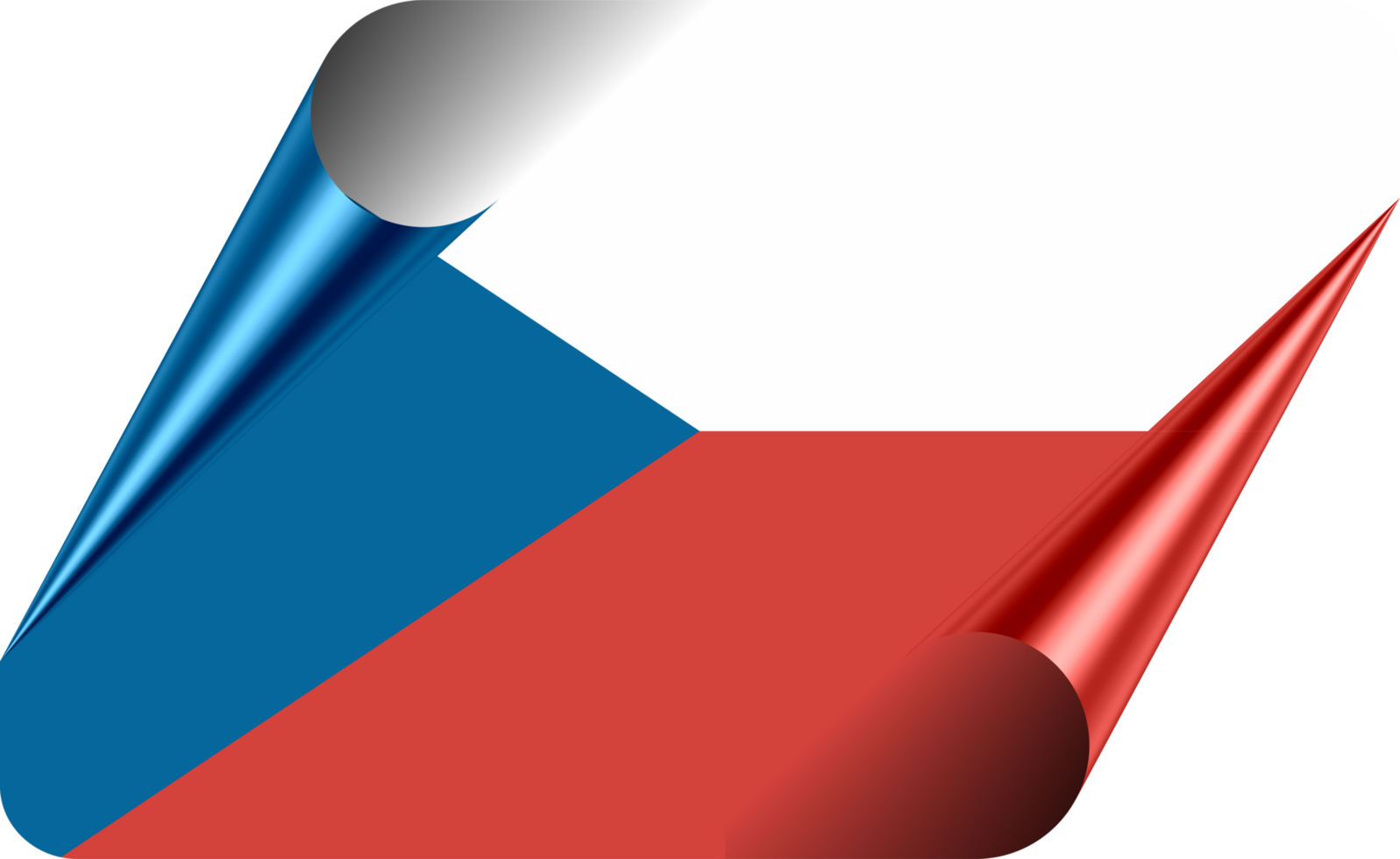 Czech Republic Flag with Modern Folded Paper Effect png