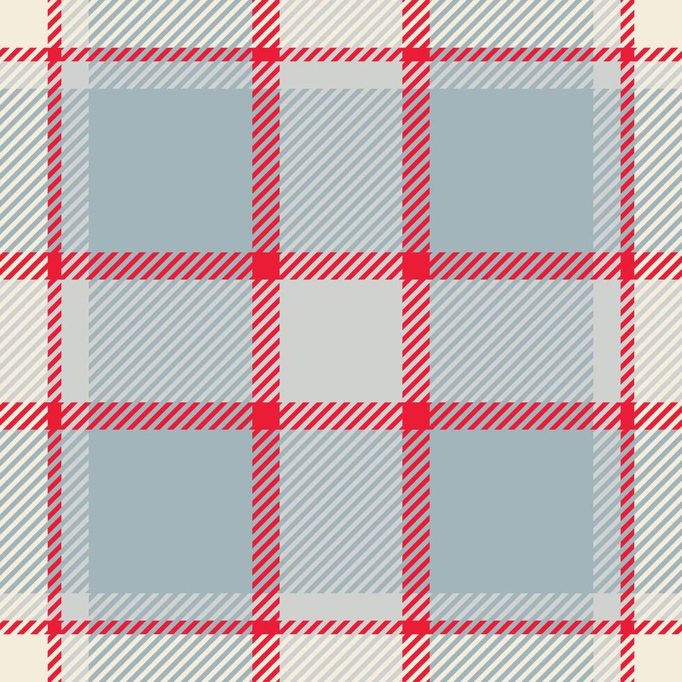 Checked plaid textile tartan, worldwide check background seamless. String fabric texture pattern in pastel and light gray colors. vector