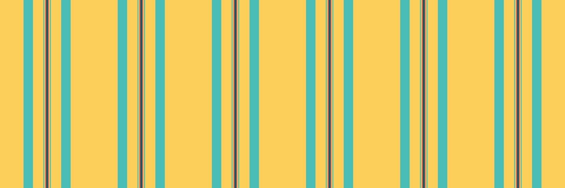 Symmetry seamless pattern texture, contrast lines textile. Advertisement background stripe fabric vertical in amber and teal colors. vector
