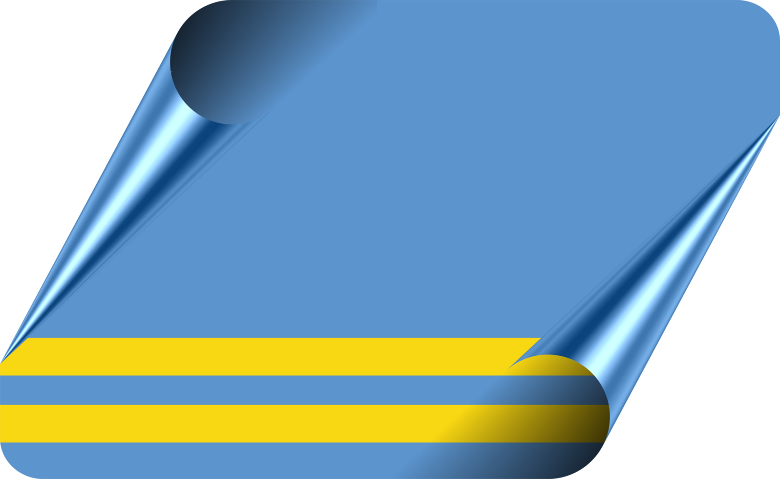 Aruba Flag with Modern Folded Paper Effect png