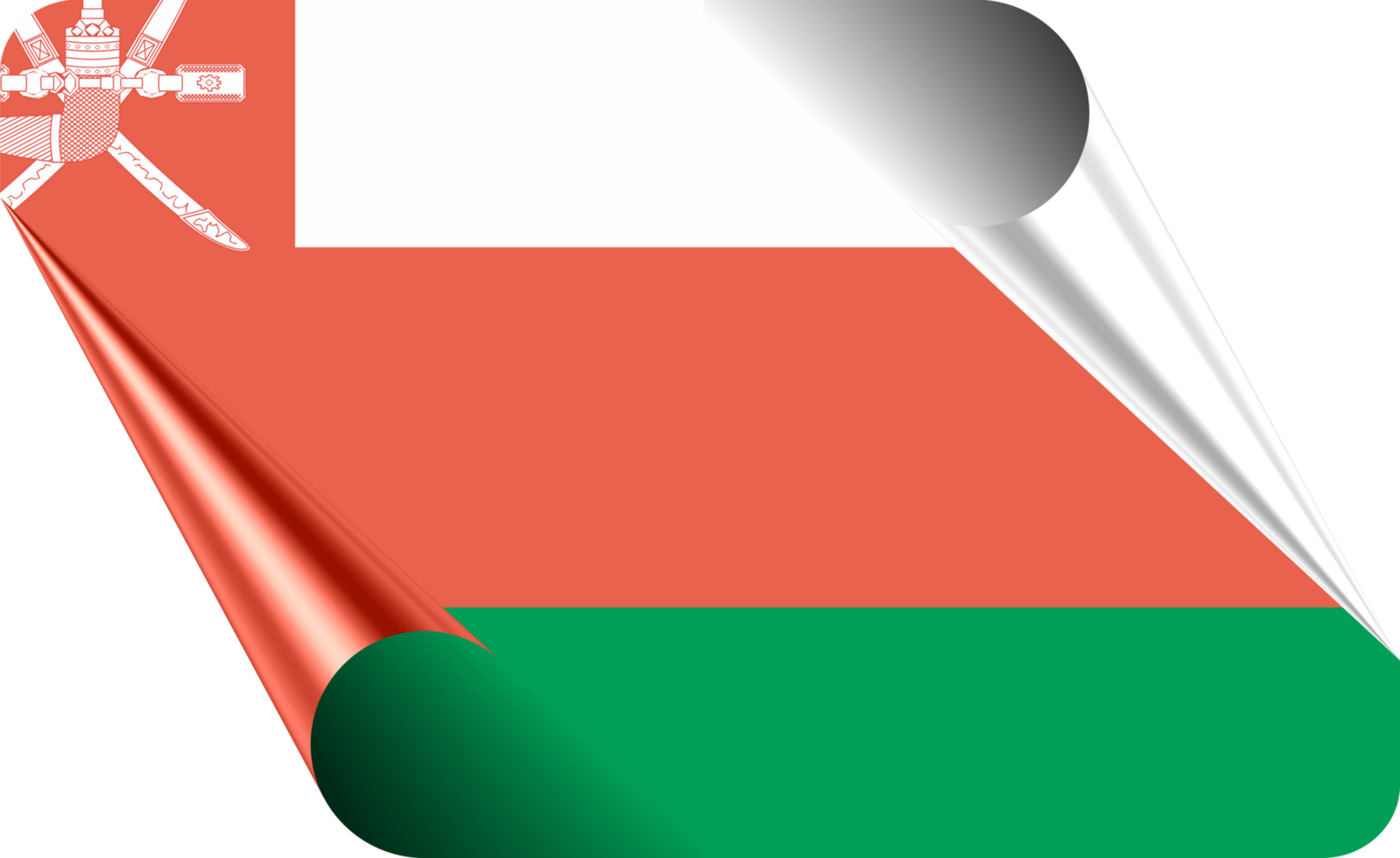 Oman Flag with Modern Folded Paper Effect png