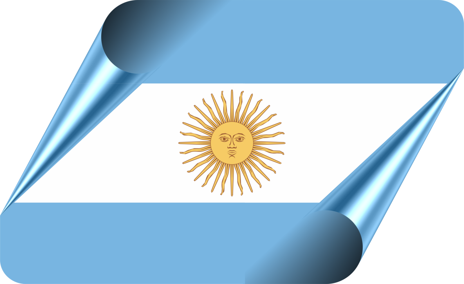 Argentina Flag with Modern Folded Paper Effect png