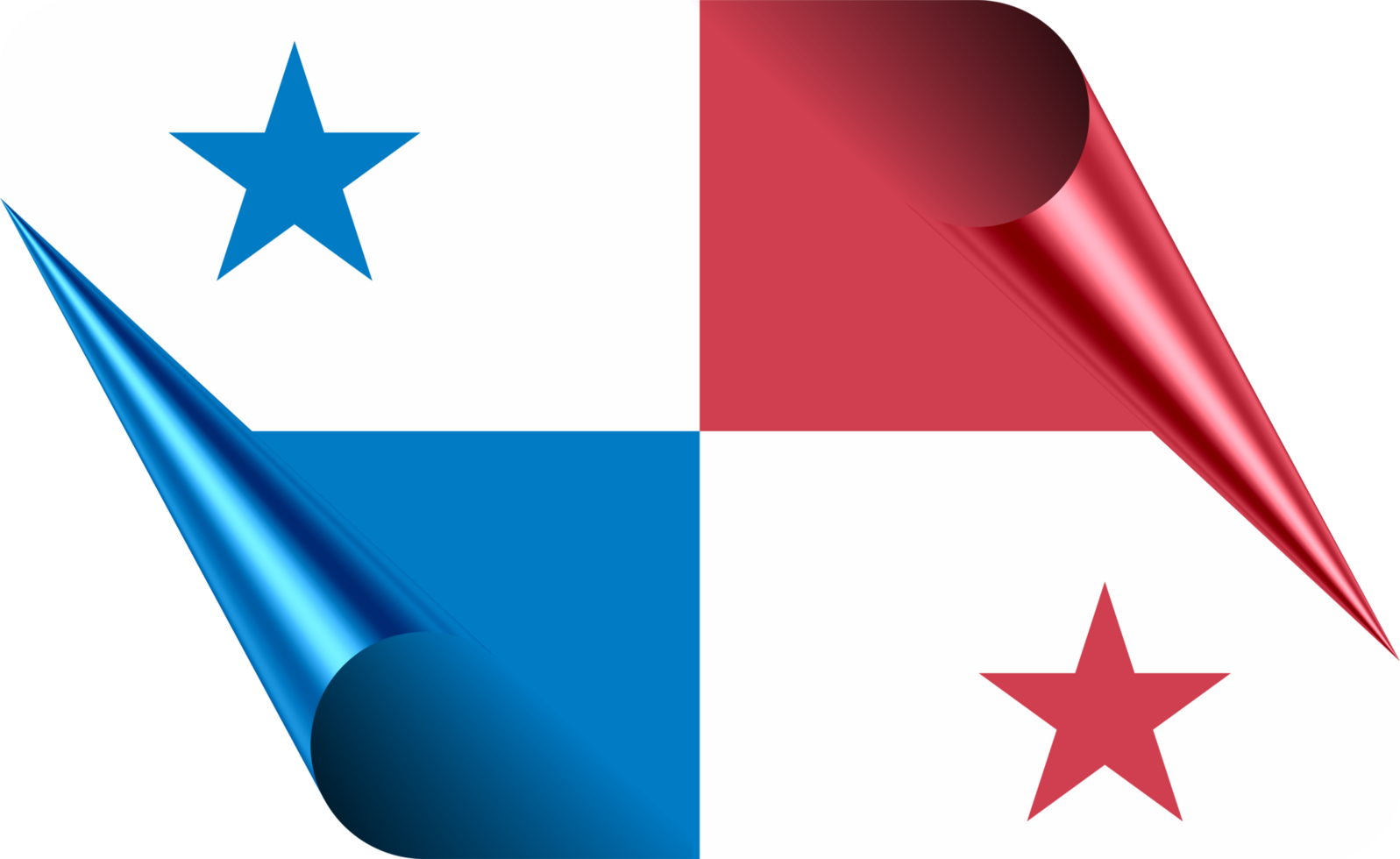 Panama Flag with Modern Folded Paper Effect png