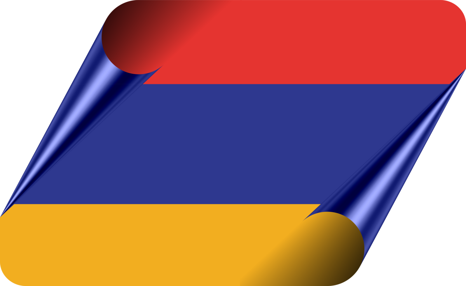 Armenia Flag with Modern Folded Paper Effect png