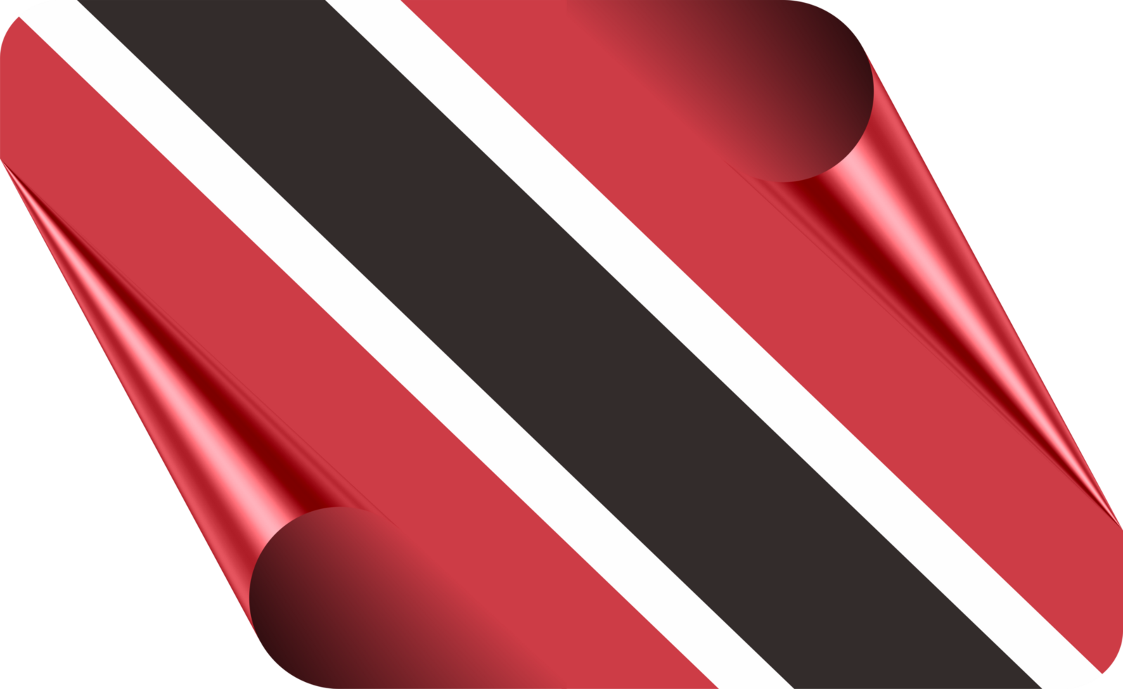 Trinidad and Tobago Flag with Modern Folded Paper Effect png
