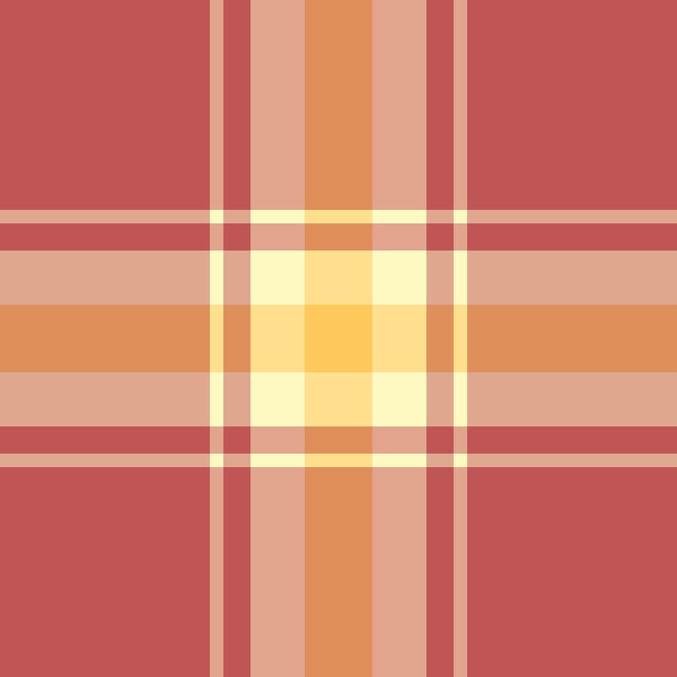 Age seamless background plaid, pano check fabric pattern. Kitchen tartan texture textile in orange and red colors. vector