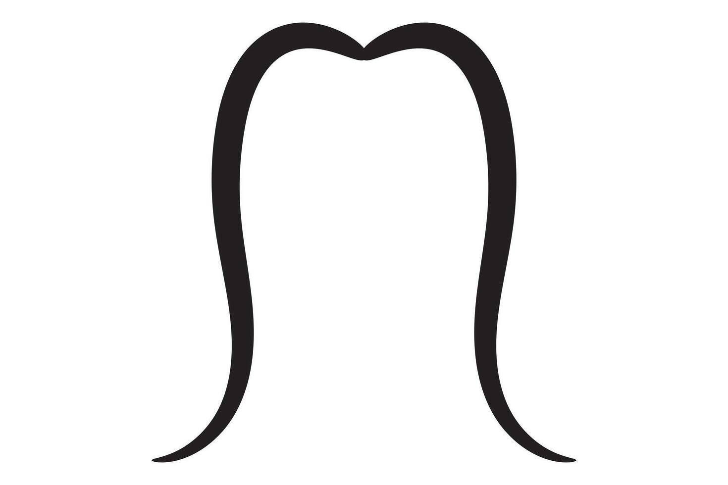 Moustache icon. Black retro style mustache. Shave barber vintage man face vector