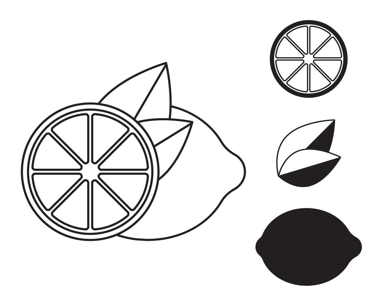 Lemon icon in line design. Simple style illustration. vector