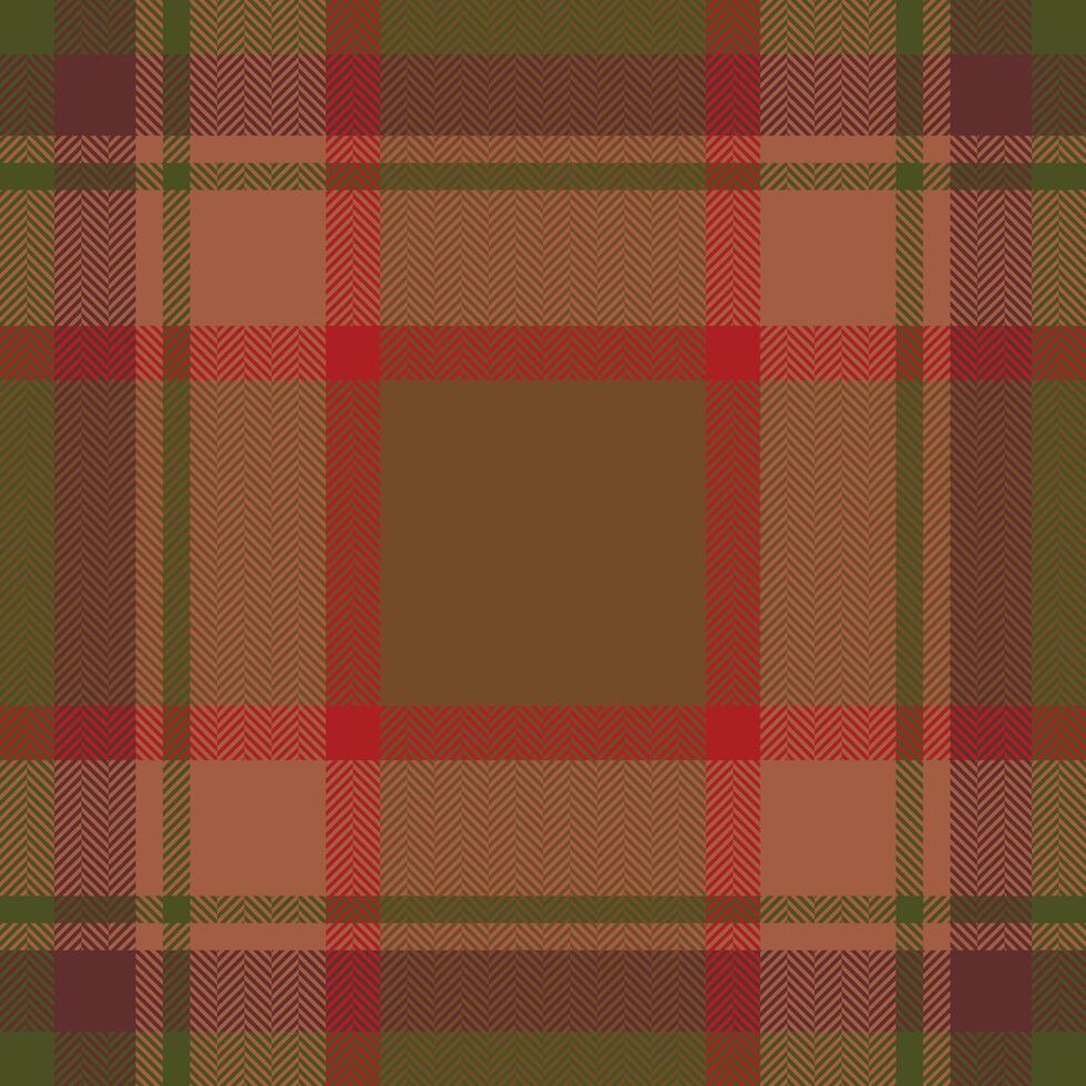 Plaid check pattern in orange and red colors. Seamless fabric texture. Tartan textile print. vector
