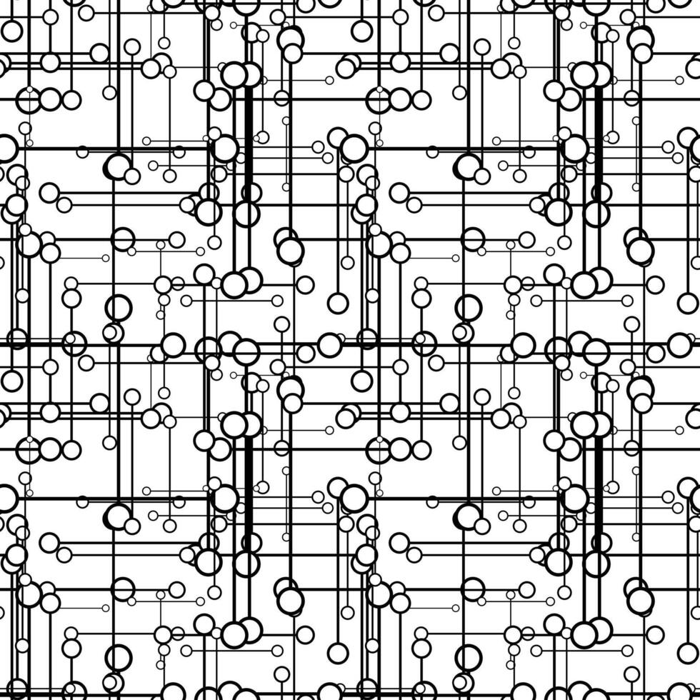 Technology pattern seamless black and white design. abstract computer digital background. vector