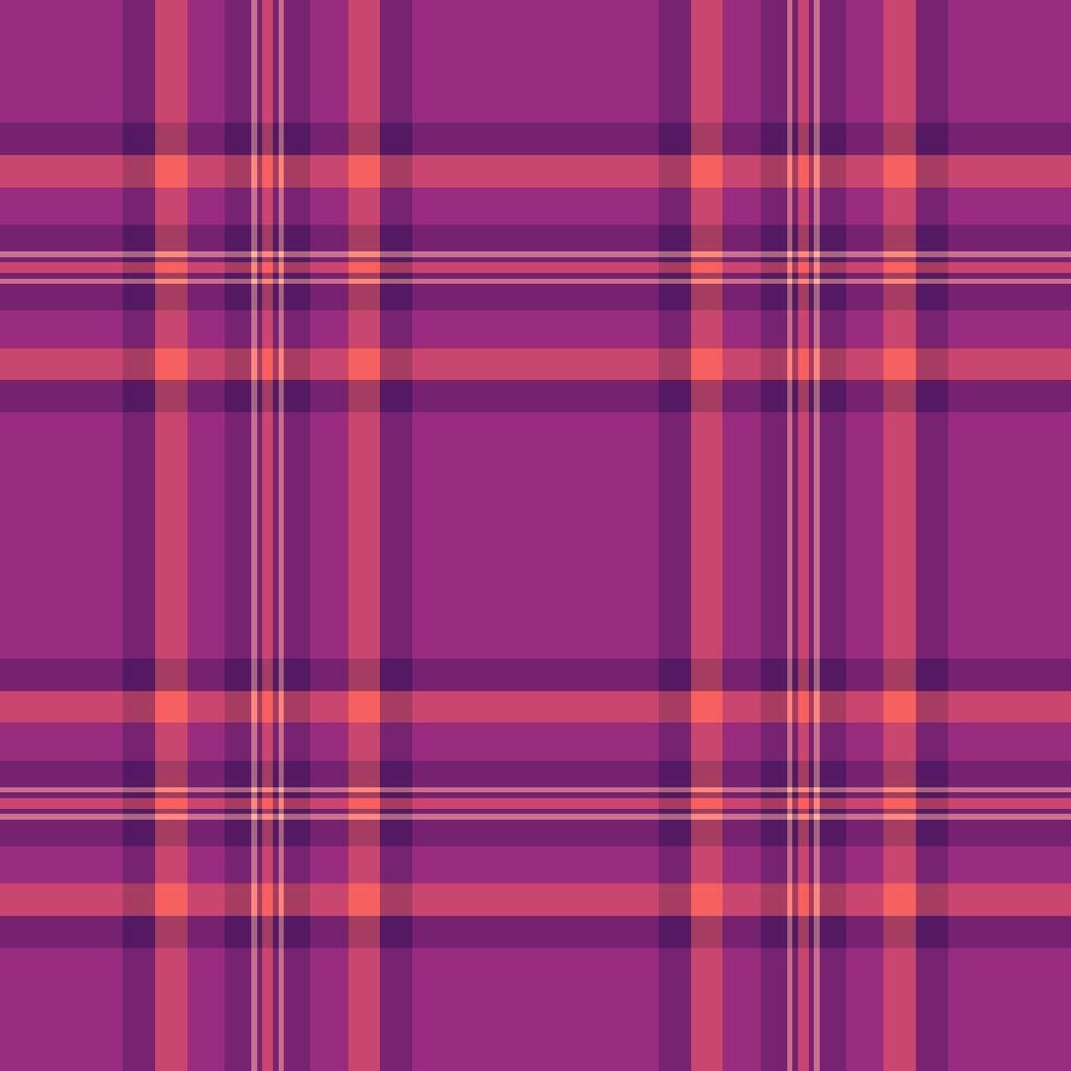 Single seamless pattern, workshop check texture fabric. Clothing tartan textile background plaid in pink and magenta colors. vector