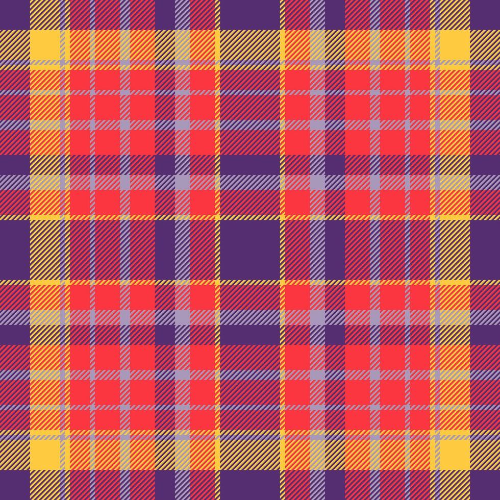 Workshop pattern check, duvet cover fabric texture plaid. Filigree background seamless tartan textile in red and violet colors. vector