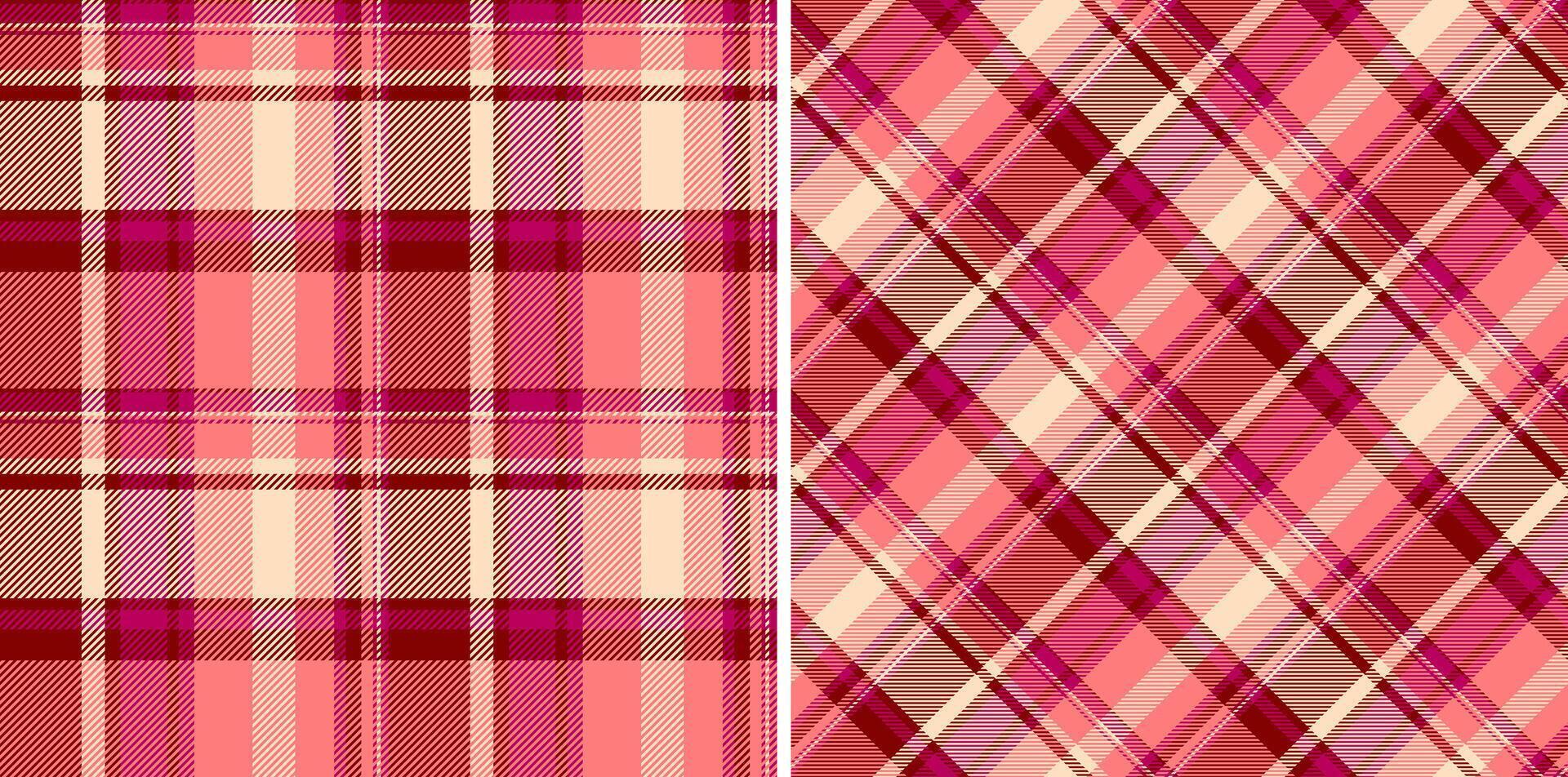 Seamless plaid texture of background tartan pattern with a textile fabric check. Set in christmas colors. Messy stripe art. vector
