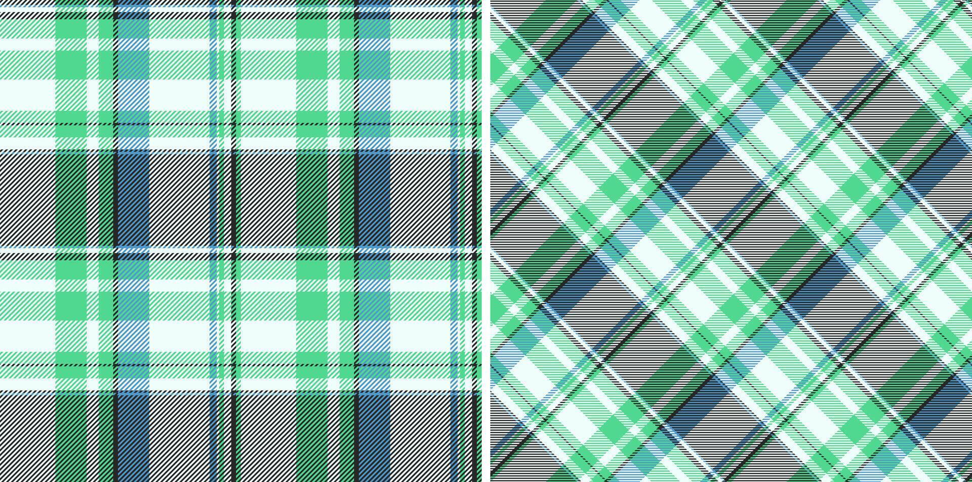 Seamless texture pattern of fabric background plaid with a textile tartan check. Set in cold colors for luxury bedding sets. vector