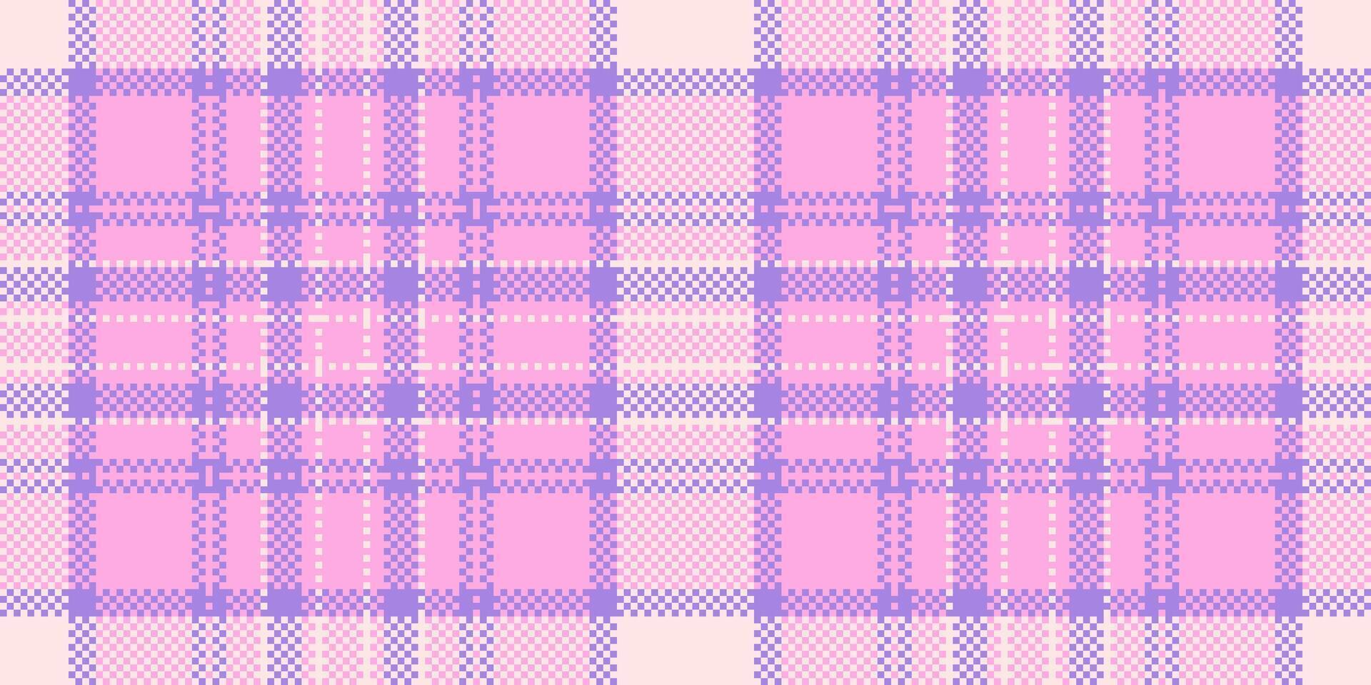 Classy seamless fabric, soft background texture check. Pyjamas textile tartan pattern plaid in pink and violet colors. vector