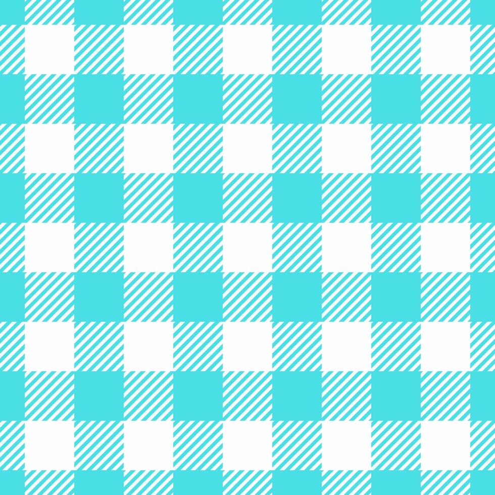 Lovely background check seamless, present textile tartan plaid. Image texture pattern fabric in cyan and white colors. vector