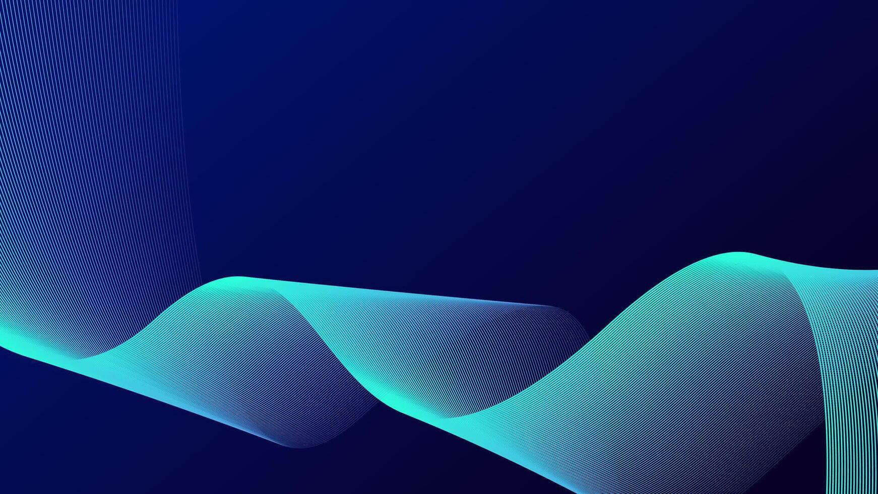 Abstract dark blue background with shiny flowing lines. Futuristic technology concept. vector