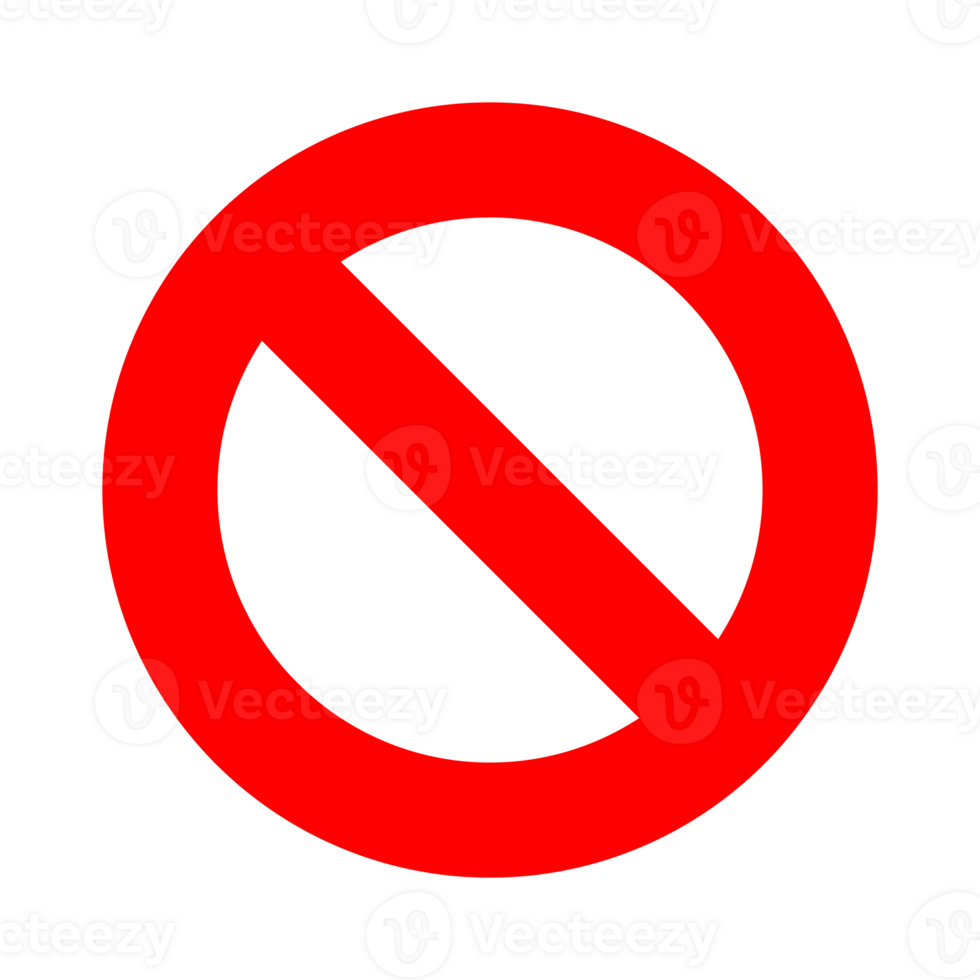 round stop symbol with red slash png