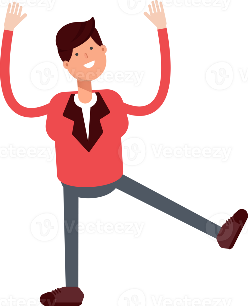 Businessman in Red Suit Character Relaxing Illustration png