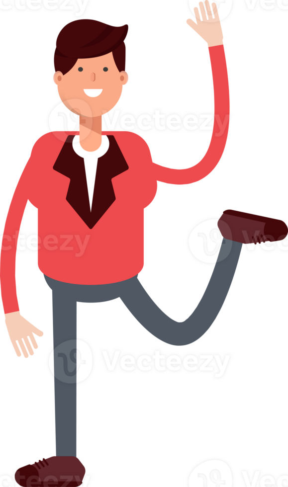Businessman in Red Suit Character Relaxing Illustration png
