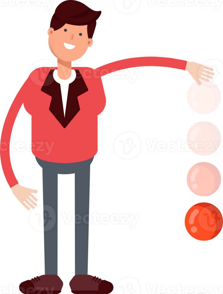 Businessman in Red Suit Character Throwing Ball png