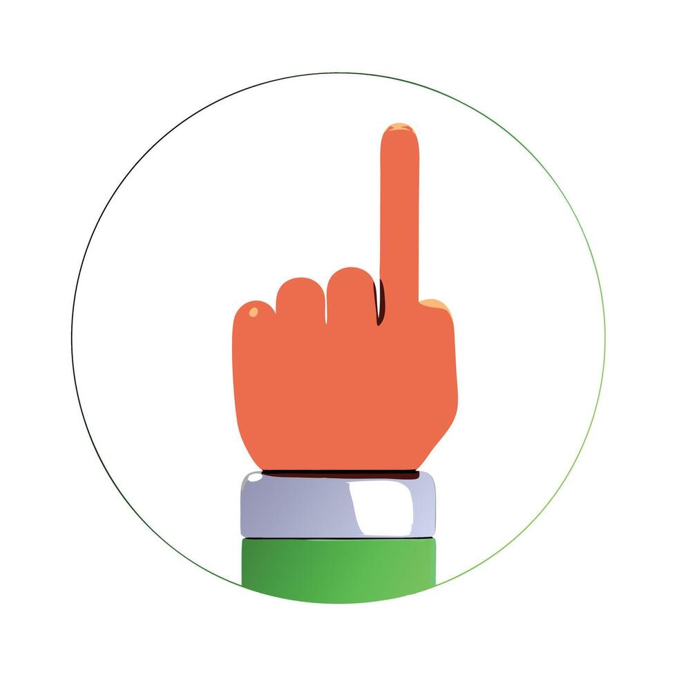 A hand pointing up with a finger in the air vector