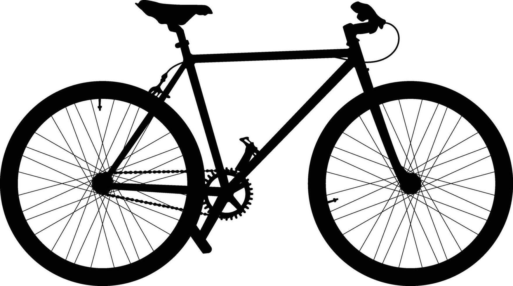 Road bike side view silhouette illustration with detailed part vector