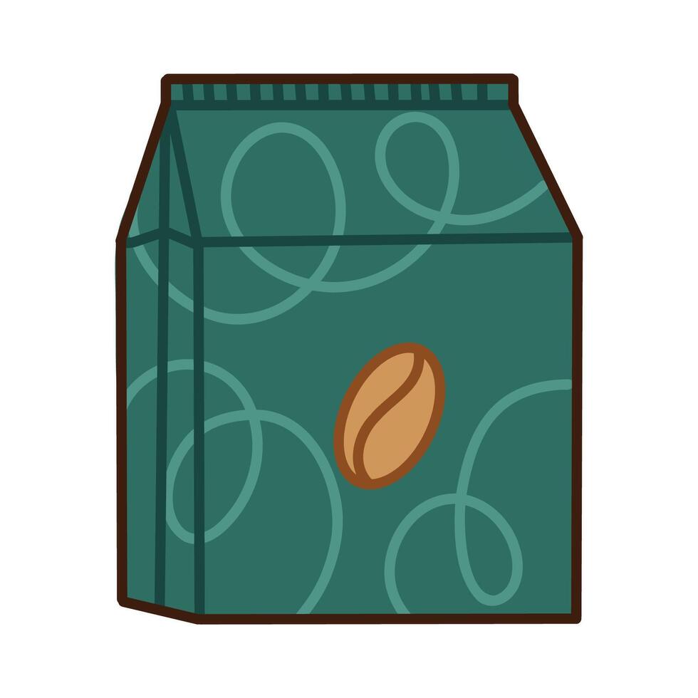 Illustration of Coffee Bag Packaging Design with Decorative Pattern and Coffee Bean vector