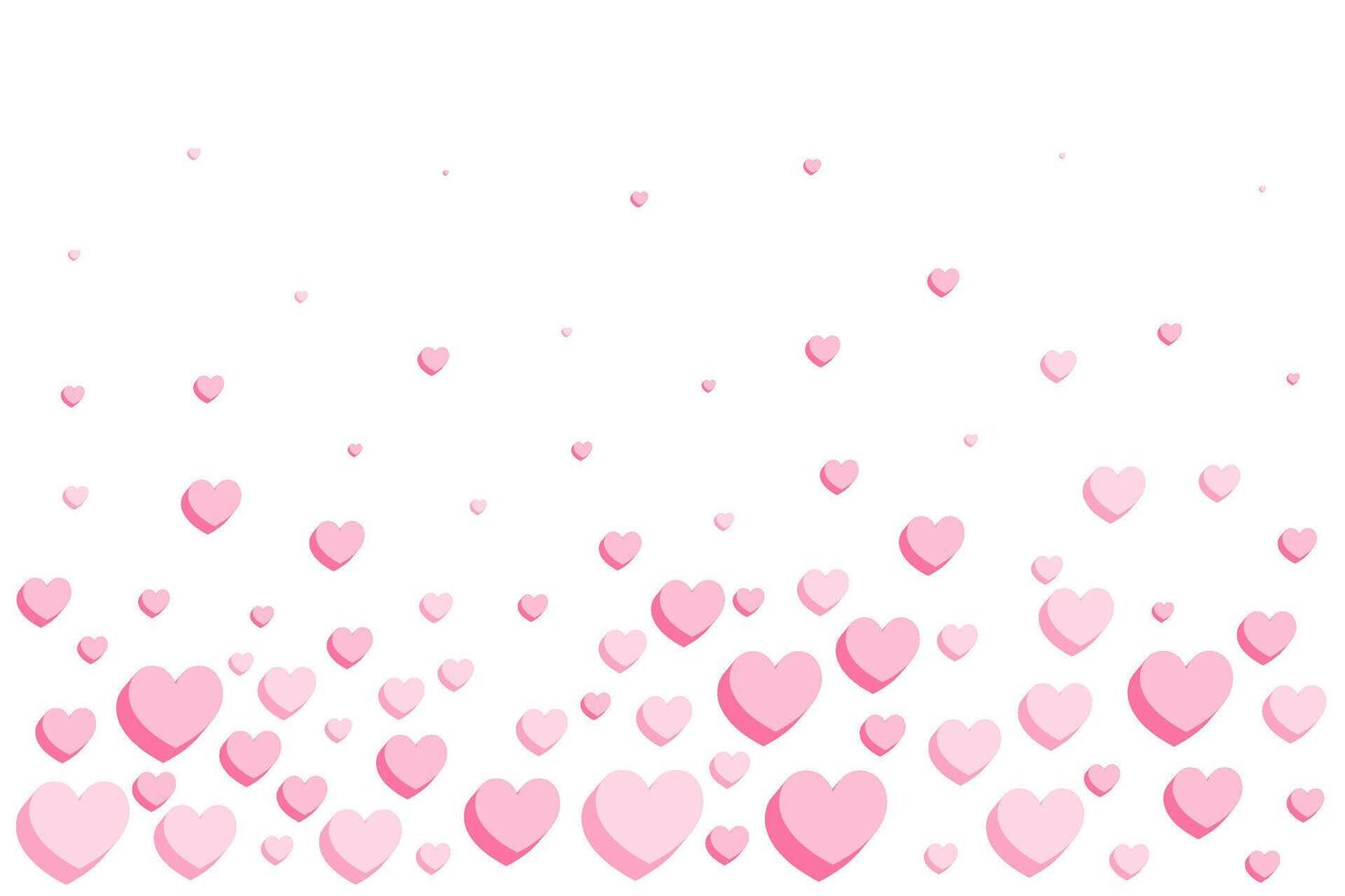 Love like background. Flying pink hearts frame for social media valentine and mothers day decoration for vector