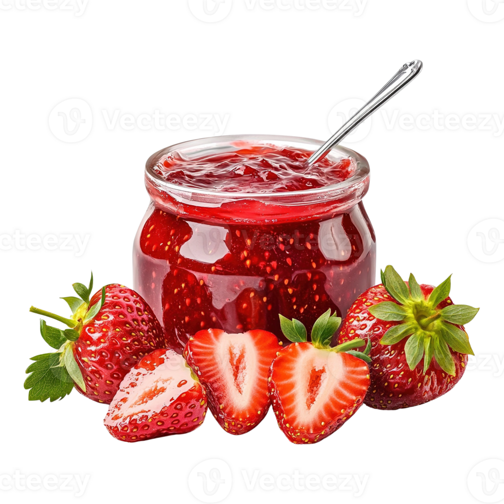 Strawberry Jam and Fresh Strawberries png