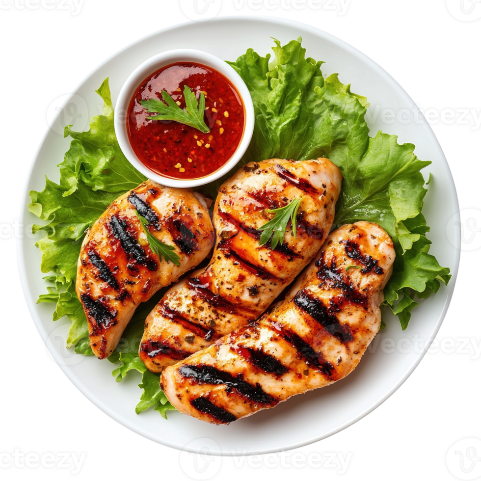 Grilled Chicken Breasts with Chili Sauce png
