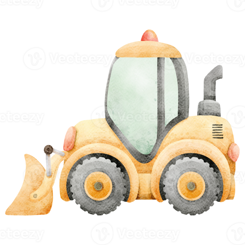 Watercolor Tractor Clipart png