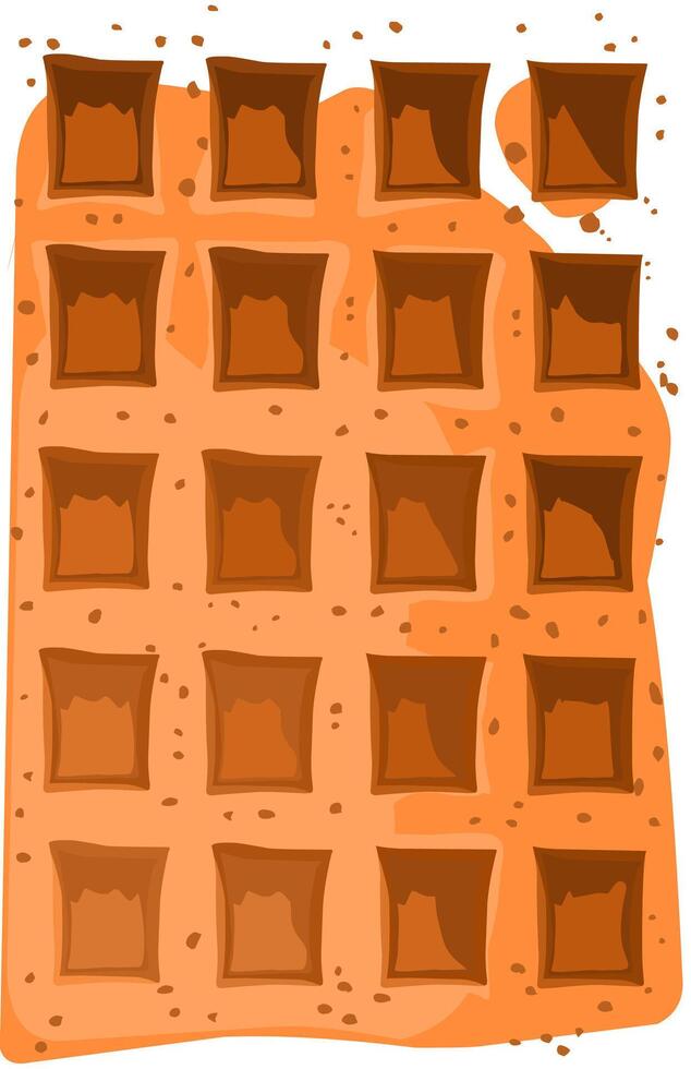 Closed up brown waffle food texture Chocolate bar vector