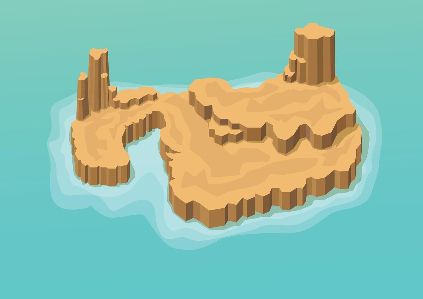 Isometric natural rocky island vector