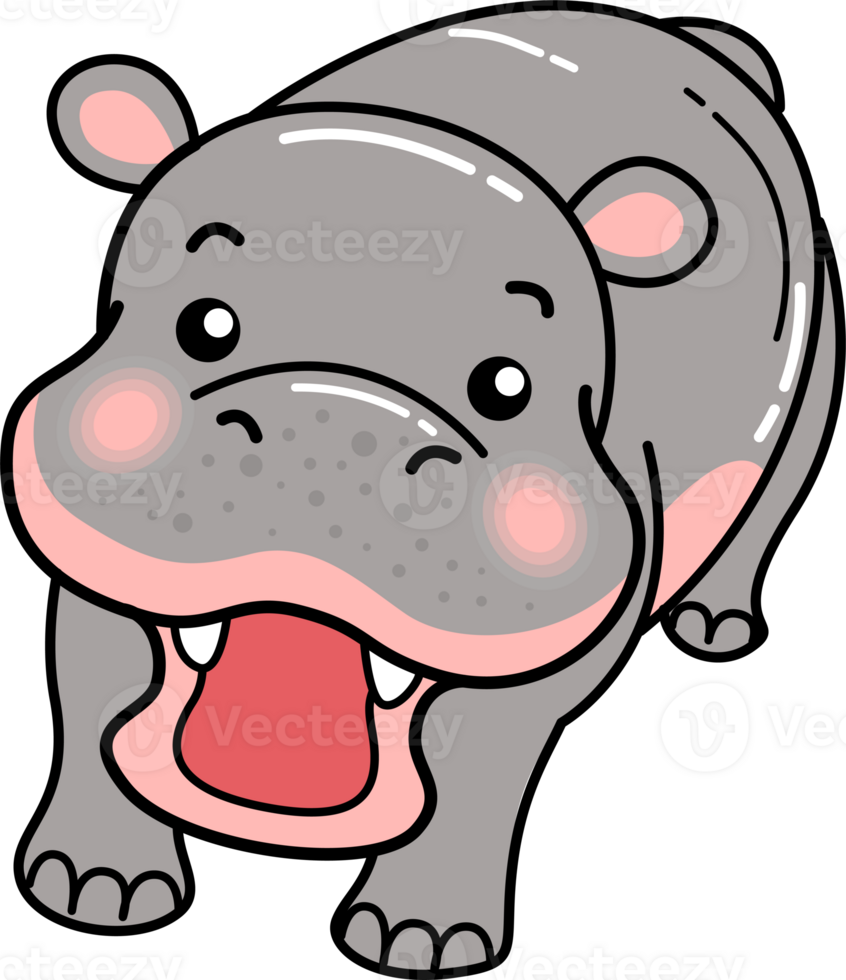 Hippo cartoon , cute characters png